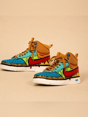 Custom Nike Court Vision Mid Men’s 8 Graffiti Comic Art Sneakers Hand Painted
